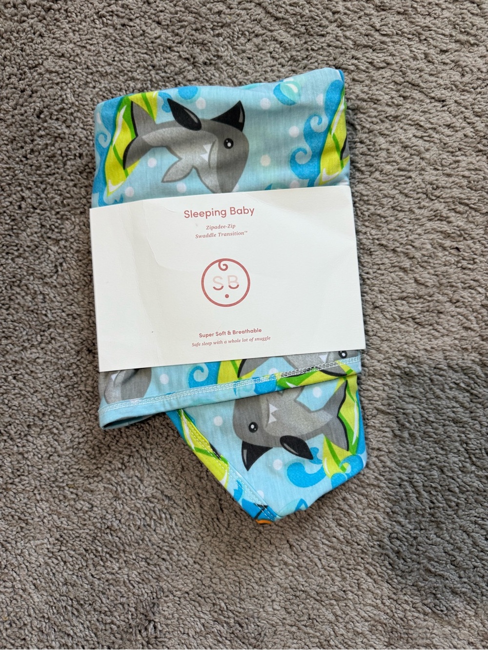 Blue Shark Swaddle Transition sleep sack